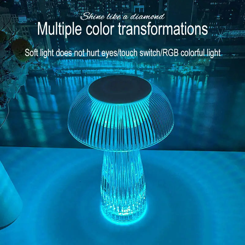 Mushroom Crystal Table Lamp - Colorful Touch Light