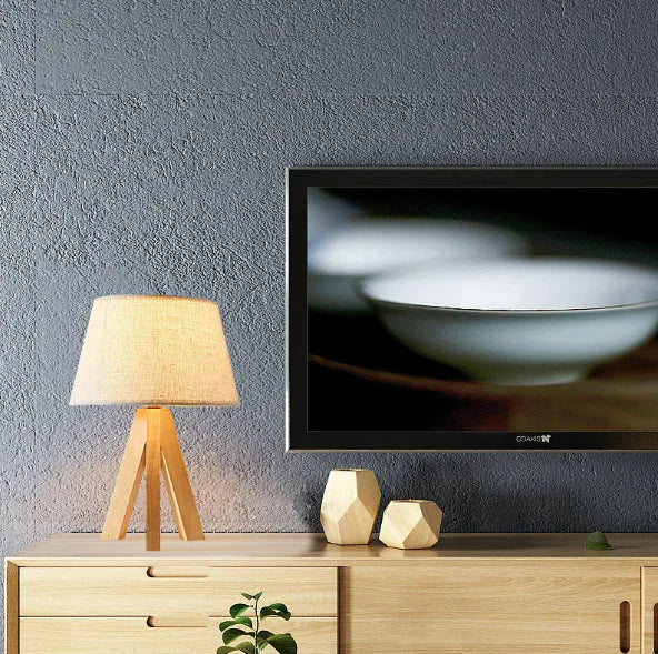 Wooden Tripod Lamp