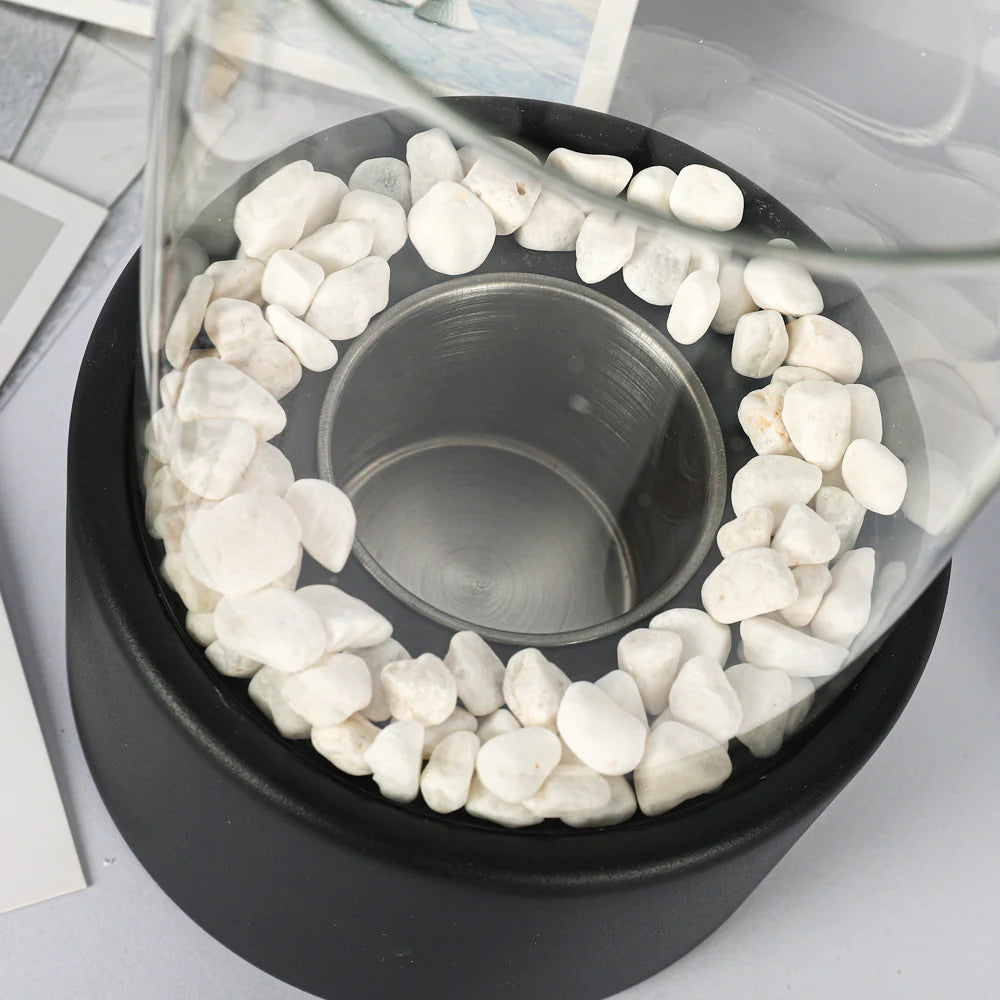 Glass Alcohol Fireplace Table Lamp