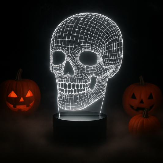 Wireframe Skull Night 3D Illusion Lamp
