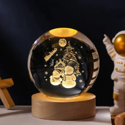 Luminous Galaxy Crystal Lamp