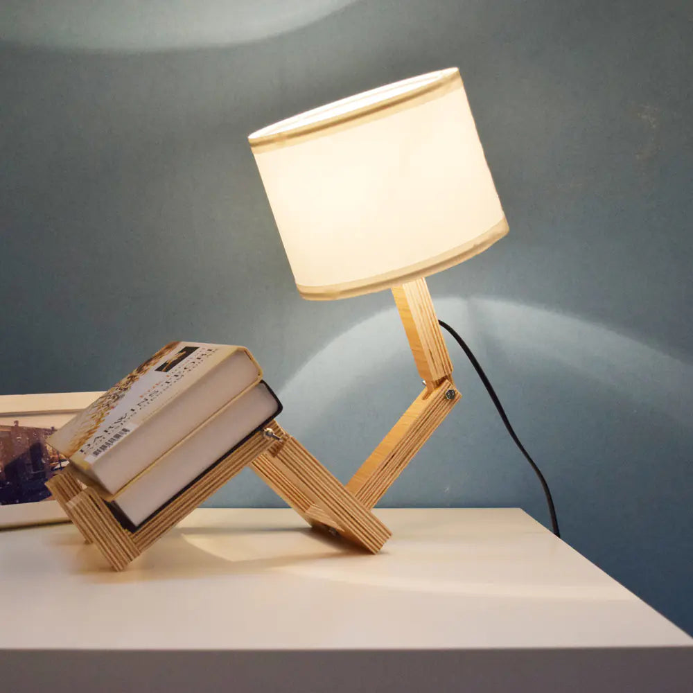 Wooden Adjustable Desk Lamp for Bedroom Decor