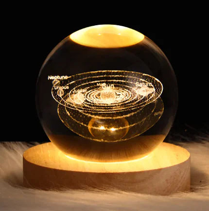 Luminous Galaxy Crystal Lamp