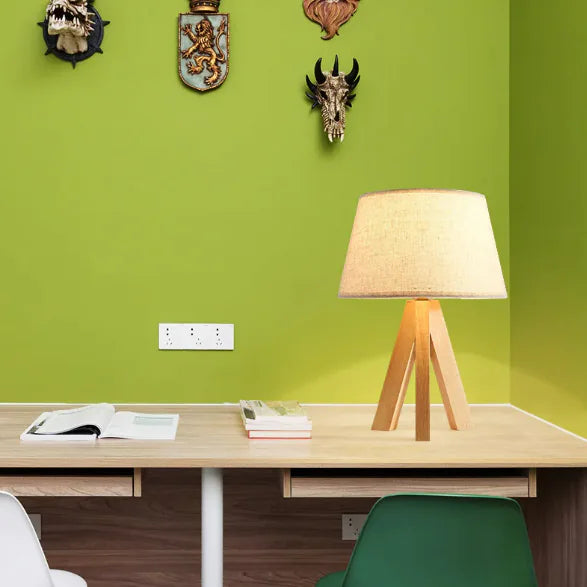 Wooden Tripod Lamp