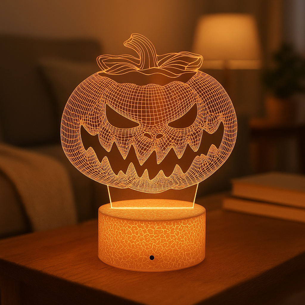 Spooky Pumpkin 3D Illusion Lamp