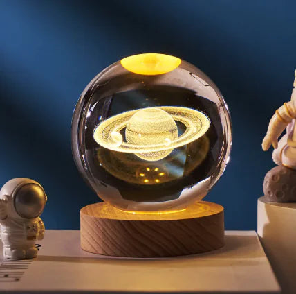Luminous Galaxy Crystal Lamp