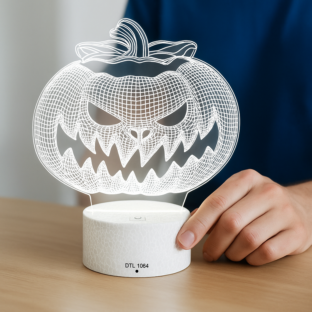 Spooky Pumpkin 3D Illusion Lamp