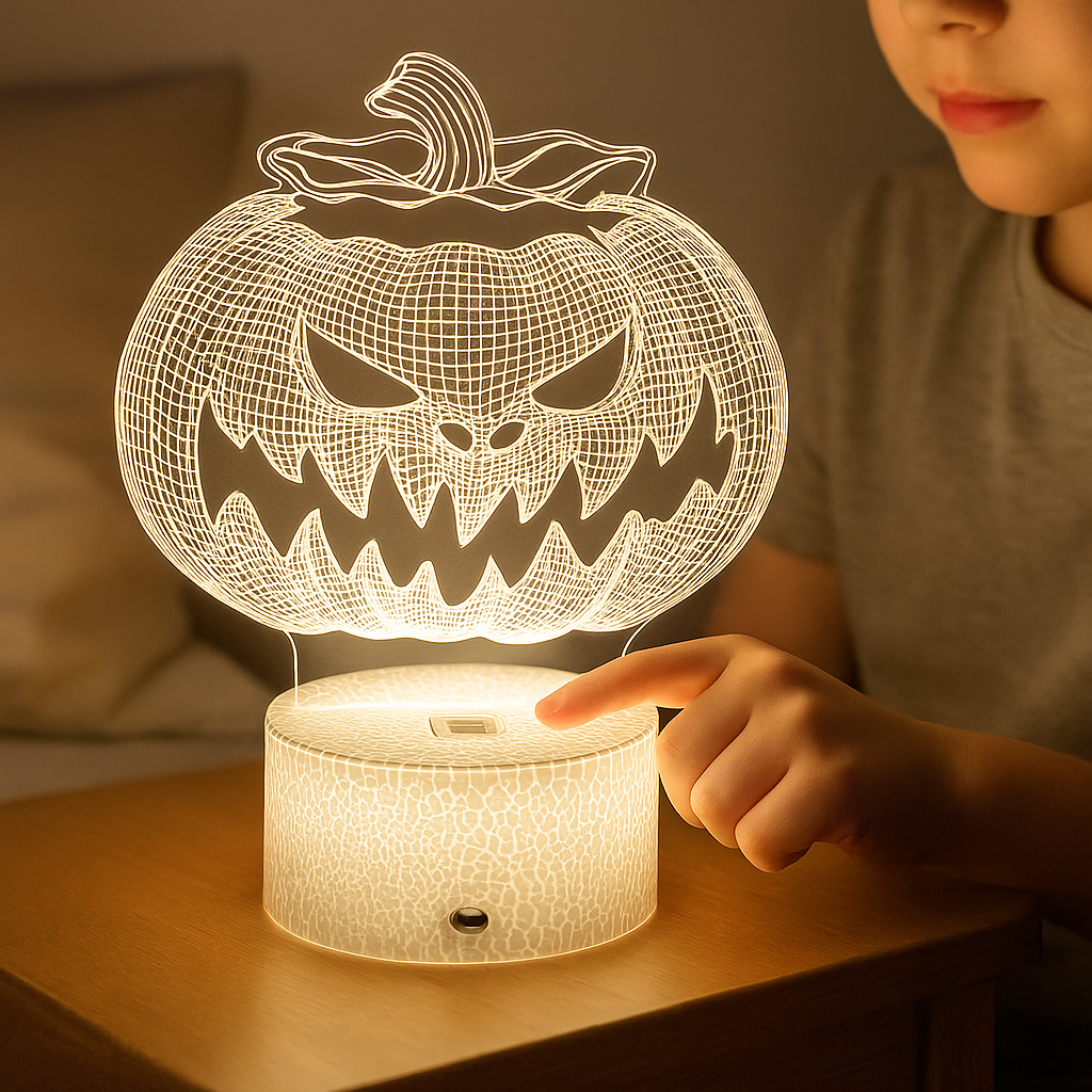 Spooky Pumpkin 3D Illusion Lamp