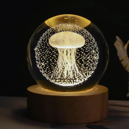 Luminous Galaxy Crystal Lamp