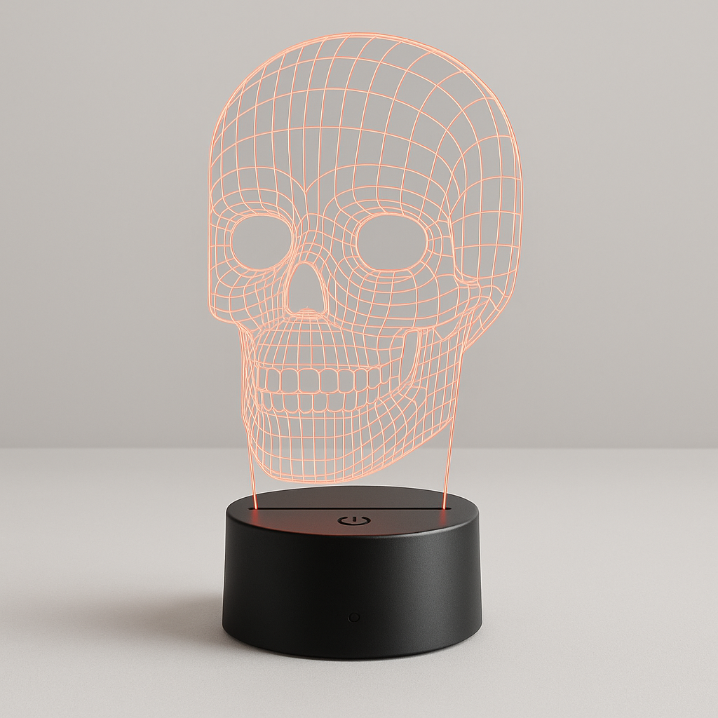 Wireframe Skull Night 3D Illusion Lamp