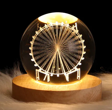 Luminous Galaxy Crystal Lamp