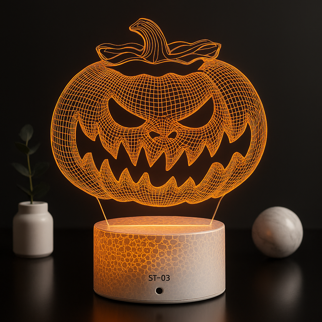 Spooky Pumpkin 3D Illusion Lamp