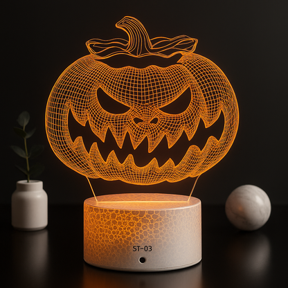 Spooky Pumpkin 3D Illusion Lamp