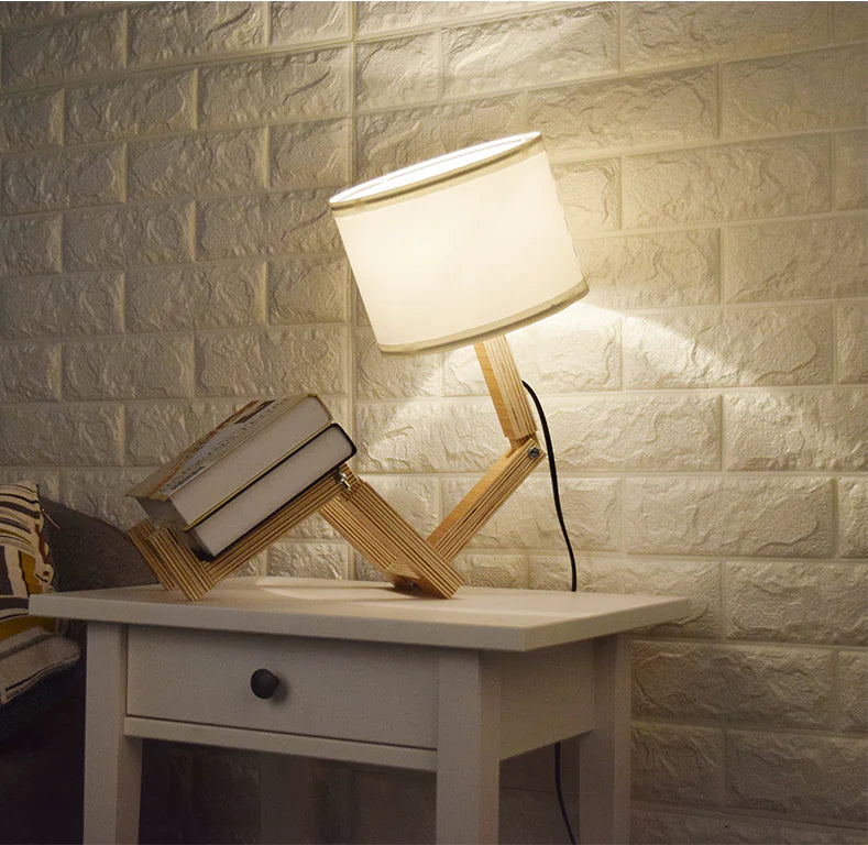 Wooden Adjustable Desk Lamp for Bedroom Decor