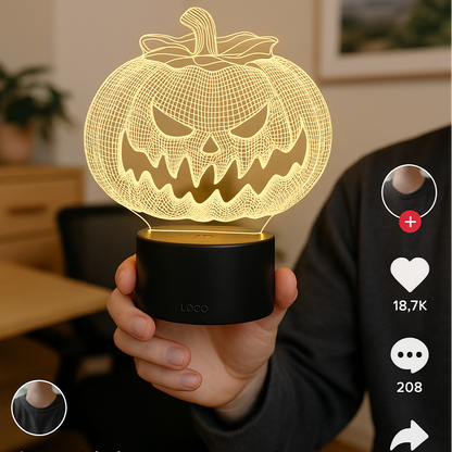 Spooky Pumpkin 3D Illusion Lamp